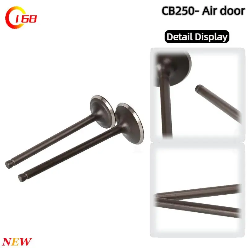 Durable Engine Valve Set (Intake/Exhaust) + Valve Stem + Oil Seal Compatible with Zongshen CB250 CB350 250cc Motorcycle
