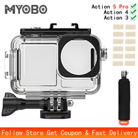 MYOBO For DJI Action 5 Pro Waterproof Case Diving Underwater 60M/196FT Protective House Shell for DJI Action 5 Pro 4 3 Accessory