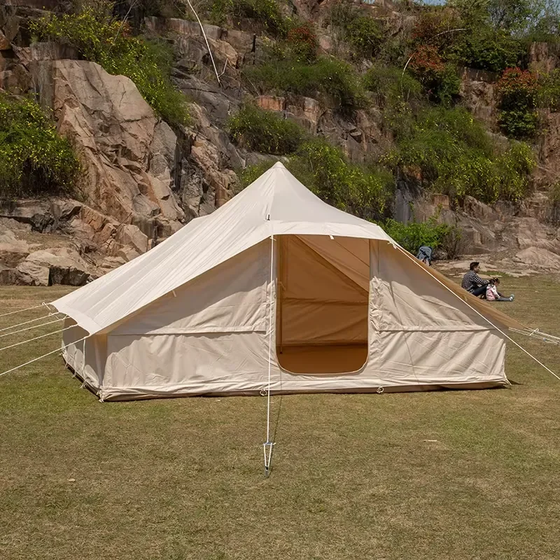 Two Big Doors Glamping with Mesh Layer and Cotton Canvas Laryer Camping touareg Tent