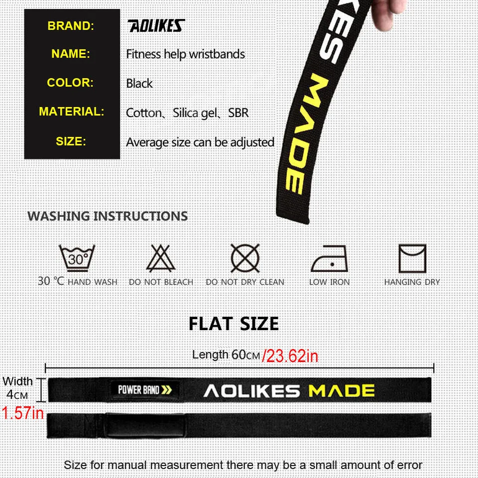 AOLIKES 2PCS Weightlifting Straps Anti-Slip Silicone Lifting Wrist Straps Strength Training Crossfit Hand Grips Wrist Support