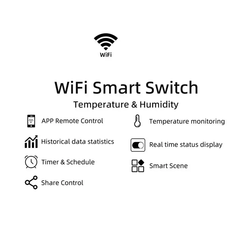 A74E-2X Tuya Wifi Temperature Switch Sensor 2.4G Wifi Temperature Switch Sensor Smart Switch With 1M Temperature Probe