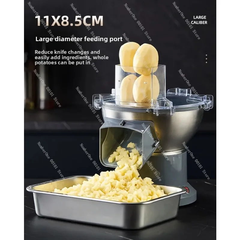 Vegetable Fruit Dicer with Large Feed Chute, Multifunctional Manual Cutter for Mango Pineapple Radish, Heavy Duty Chopper