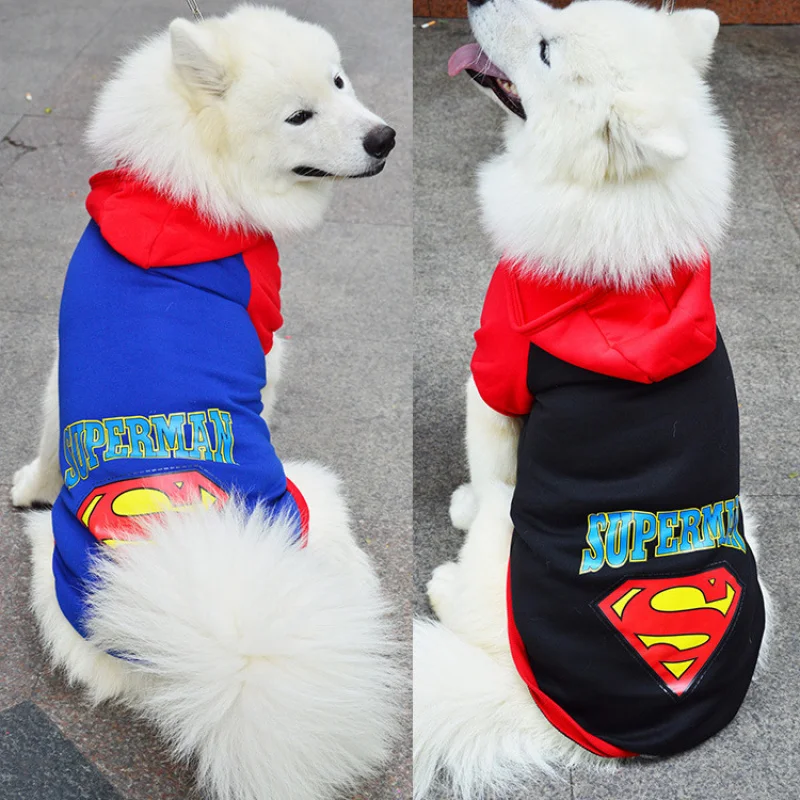 Pet Autumn Winter Large, Medium and Small Dogs Dog Cat Clothes Superman Batman Golden Retriever Samo Supplies