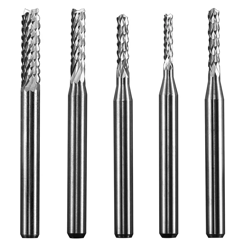 Bits de trituração do cortador da extremidade do milho do carboneto do PWB, ferramentas de corte do CNC, 0.5-8mm para a madeira, PWB, PVC, fibra do carbono