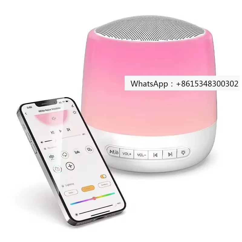 TUYA APP 34 Sounds Smart White Noise Sound machine for Baby Sleeping with Adjustable Night light Supporting Google/Alexa