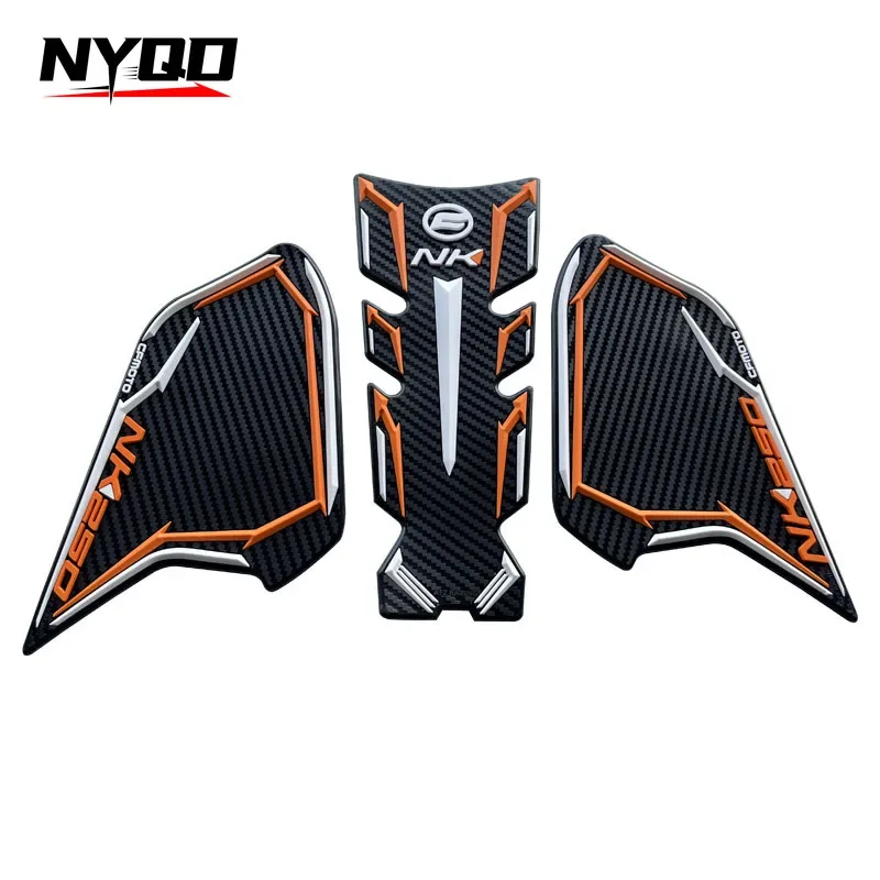 Applicable To 250NK Modified Fuel Tank Protective New Anti-skid Fish Bone Rubber Carbon Fiber Accessories motorcycle sticker