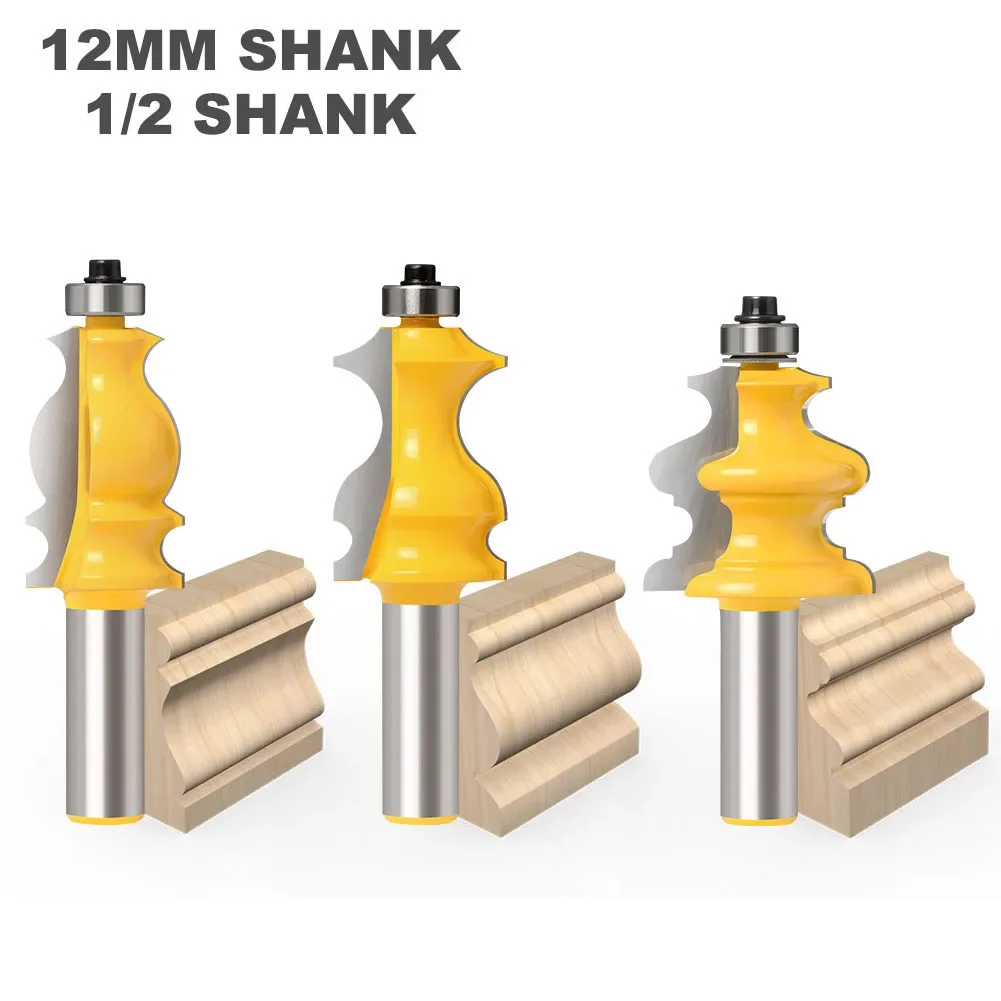 1pc 12mm 1/2inch Shank Milling Cutter Special Moulding Handrail Wood Router Bit Woodworking Milling Cutter for Wood Machine Tool