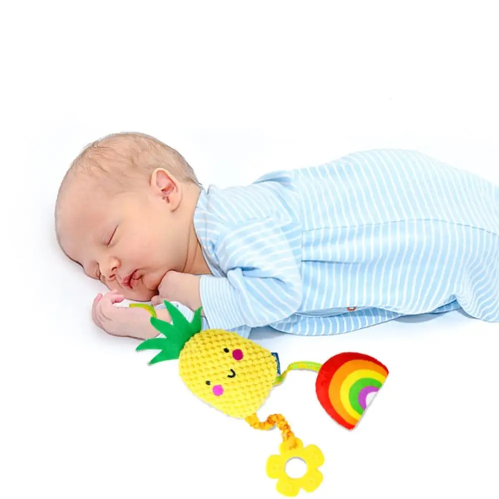 Fruit Kinderwagen Hangend Speelgoed PP Katoen Pluche Gevulde Kinderwagen Bed Hangend Speelgoed Vroeg Onderwijs Wieg Hangende Bel
