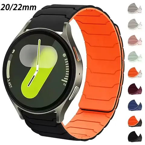 22 20mm Magnetic Loop Silicone Band For Samsung Galaxy Watch 7 6 5 4 3 Gear S3 Strap For Huawei Watch GT5/4/2/3Pro 46mm Bracelet