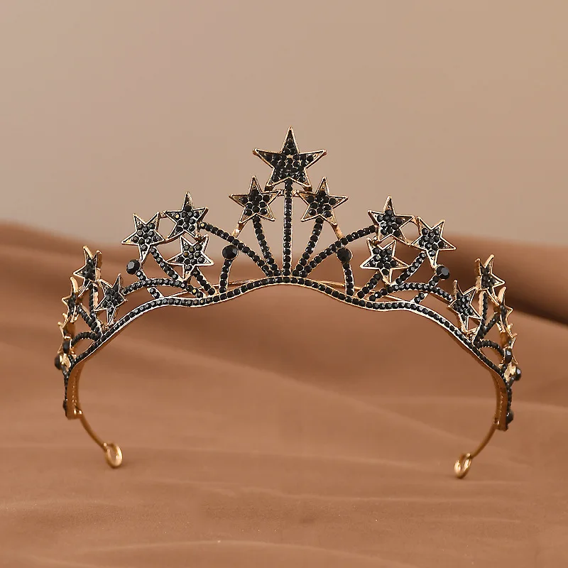 Bride Crown Headdress Wedding Dress Accessories Little Princess Eighteenth Birthday Five-pointed Star Crown Hair Accessories