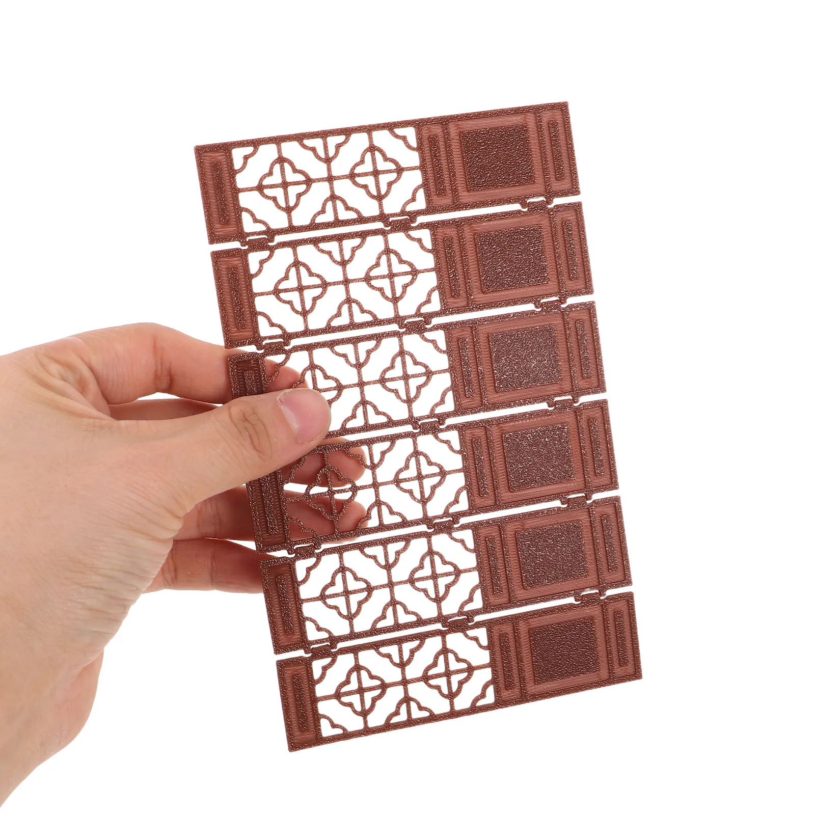 Mini Chinese Folding Screen Vintage 1:20 Brown Desktop Decorative Folding Screen Dollhouse Furniture Scene Accessories