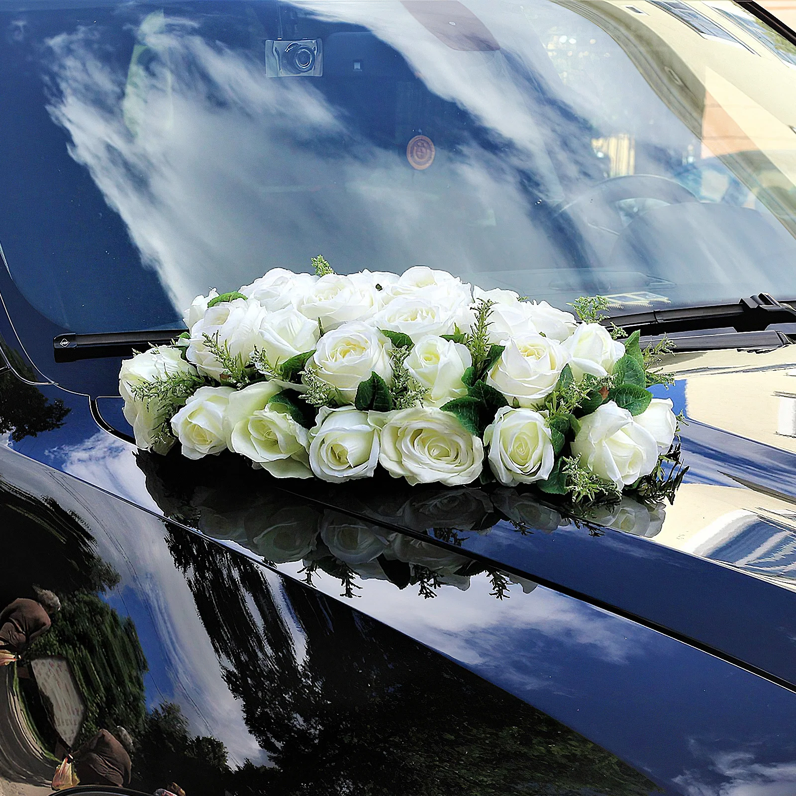 

2Pcs Wet Floral Foam Ring Suction Cup Wedding Car Decor Green Flower Mud Base for DIY Florist Arrangements Holiday Party