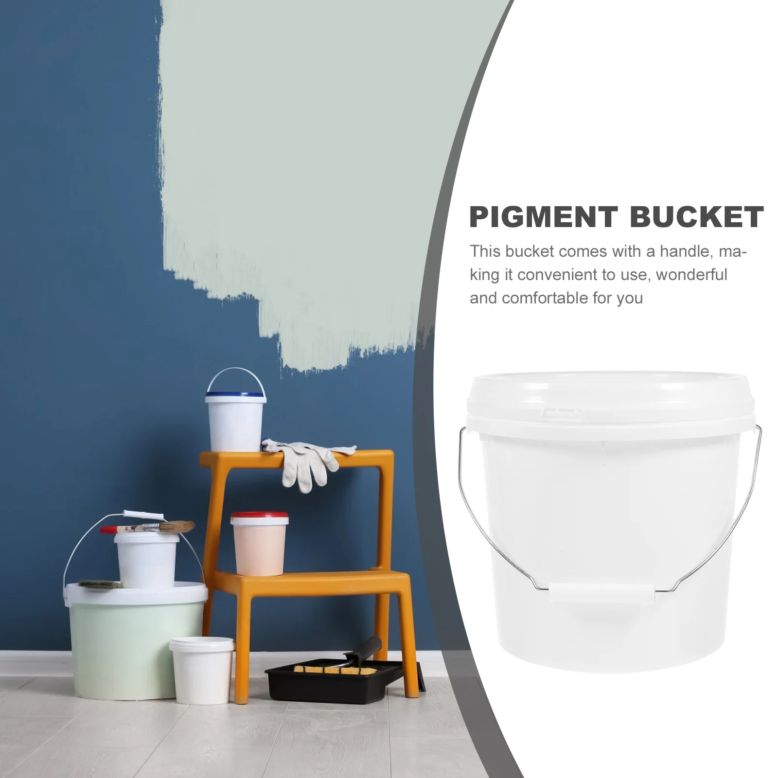 Plastic Barrel Paint Storage Bucket Buckets with Handles Small Hand-held White Outdoor Practical