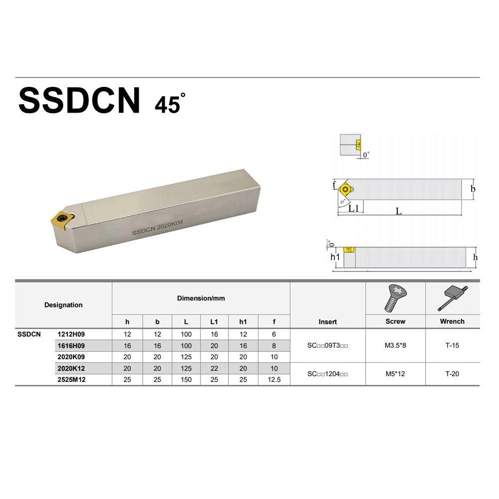 SSDCN1212 SSDCN1616 SSDCN2020 SSDCN2020K12 SSDCN2525 ที่จับเครื่องมือกลึงภายนอก SSDCN เครื่อง CNC เครื่องกลึงโลหะ แท่งตัด SCMT