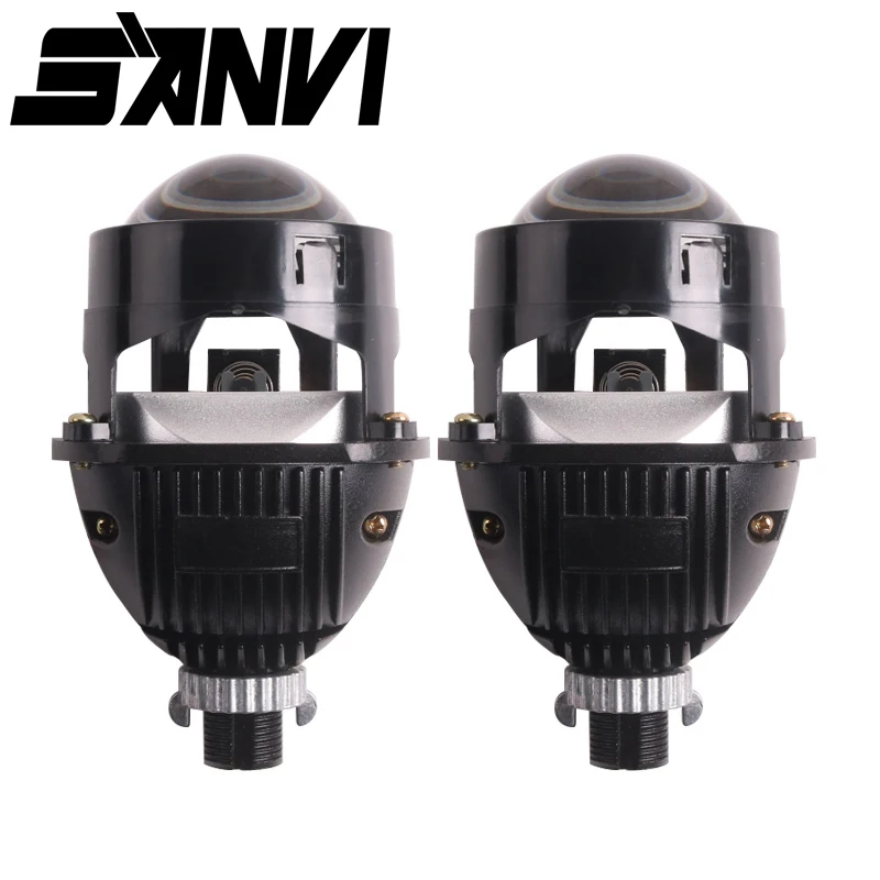 Sanvi 2.5 inch S8 Pro 12V 94W 5500K 7040LUX Car Bi LED Projector Lens Headlight LHD RHD For Auto Retrofit Light Car Accessories