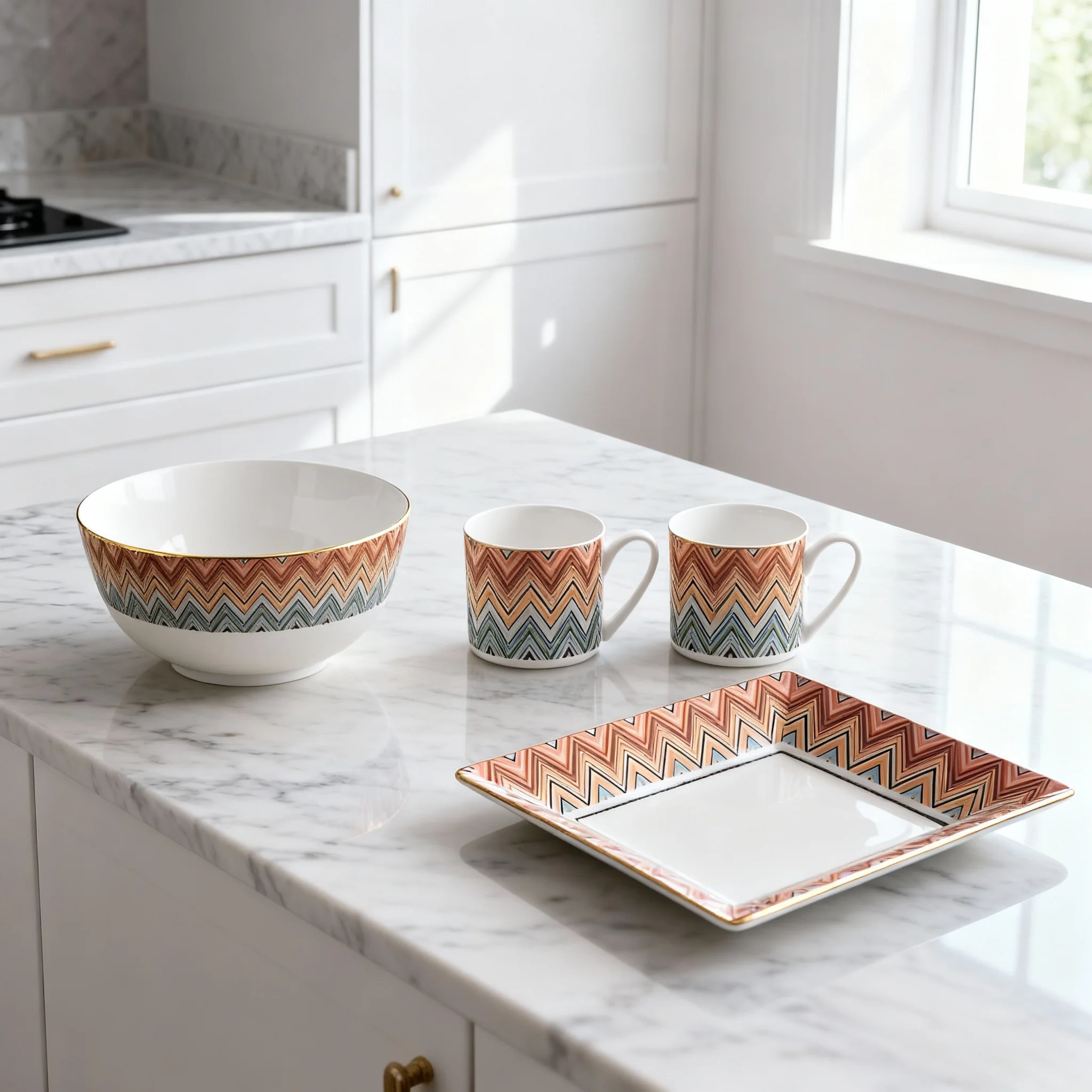 Luxury Home Coffee Set Complete with Espresso Cups Saucers Tea Mugs Plates Bowls Dessert Dishes Tableware Ceramic Cup