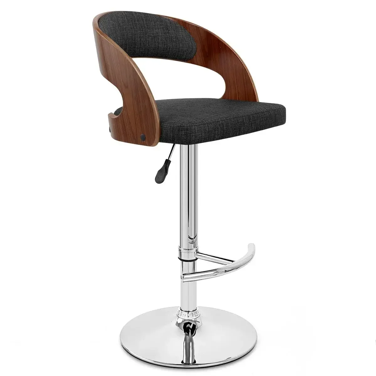 Nordic Light Luxury Bar Chair Lift Chair Home Leisure Solid Wood Backrest Island Chairs Front Desk Chair Cafe High Stools