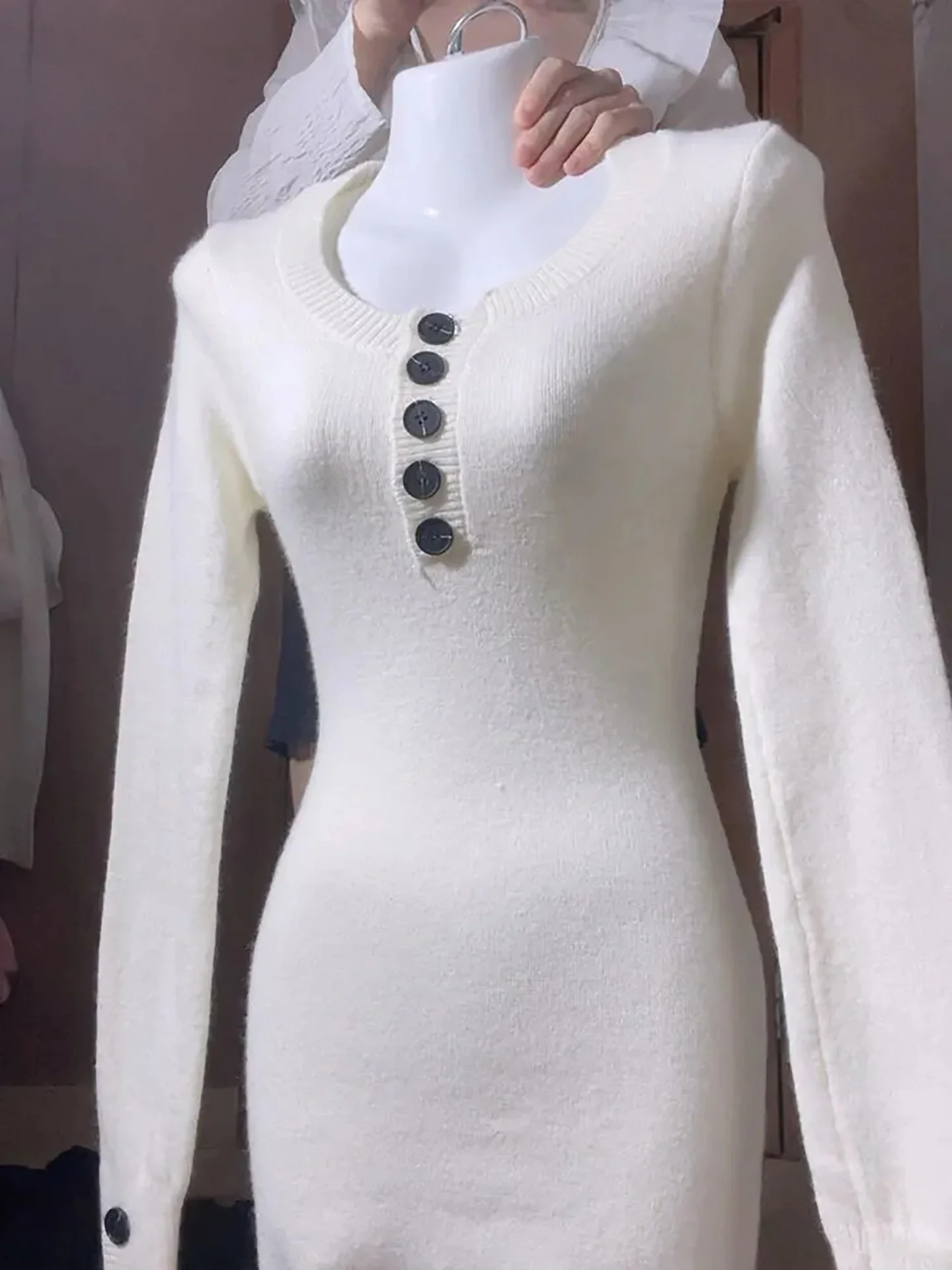 

Женское платье бежевого цвета, новинка весны 2026, универсальная юбка с завязкой на талии, сексуальная трикотажная юбка Dr