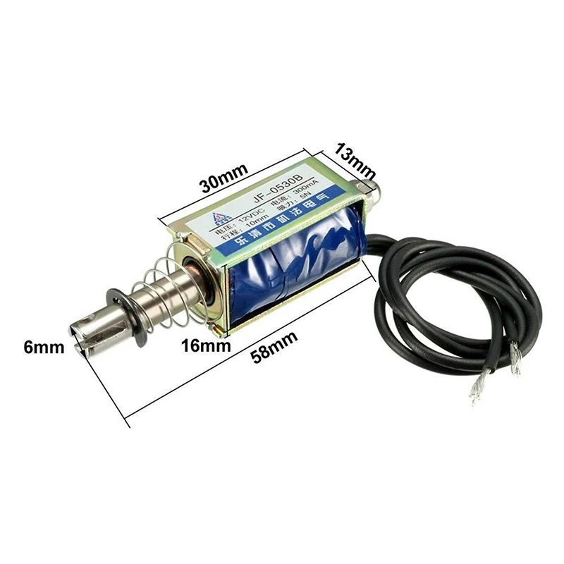 1Pc JF-0530B DC 6V 12V 24V Push&Pull Type Electromagnet Keeping Force 5N Travel 10mm Linear Solenoid