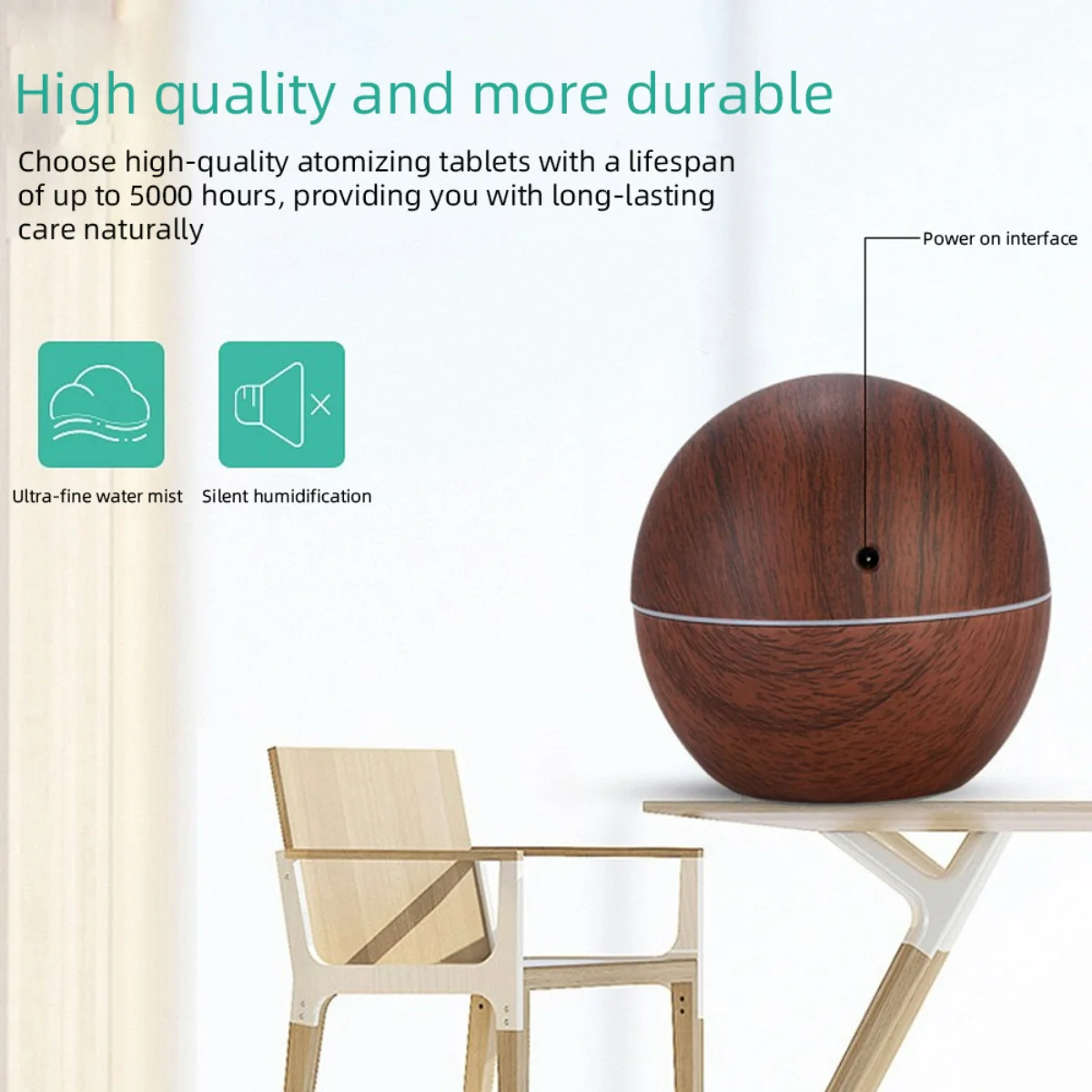 Compact 130ml Travel Humidifier  Space-Saving Design, USB Charging & Ambient Glow for Home/Car/Office