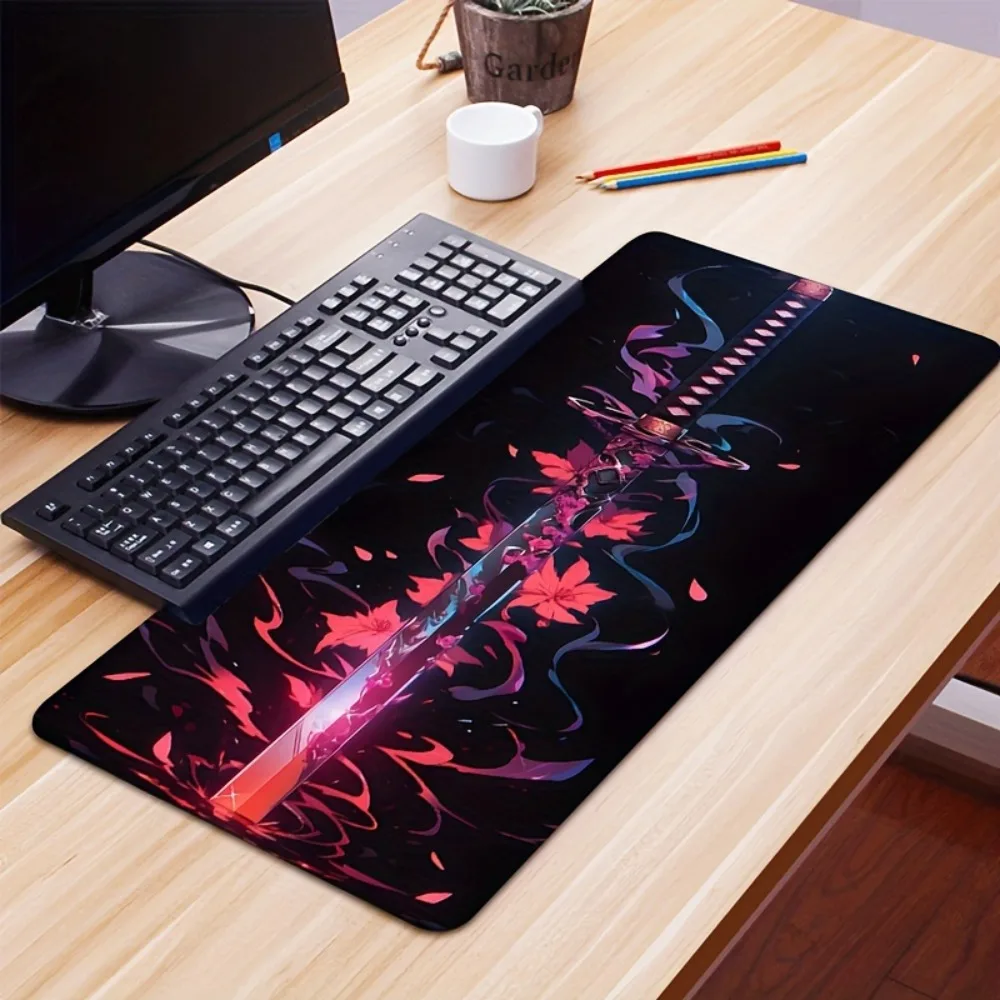 Lame rouge profond vif et motif fleur de cerisier, semelle intérieure antidérapante, tapis de souris professionnel pour optimiser les performances de jeu