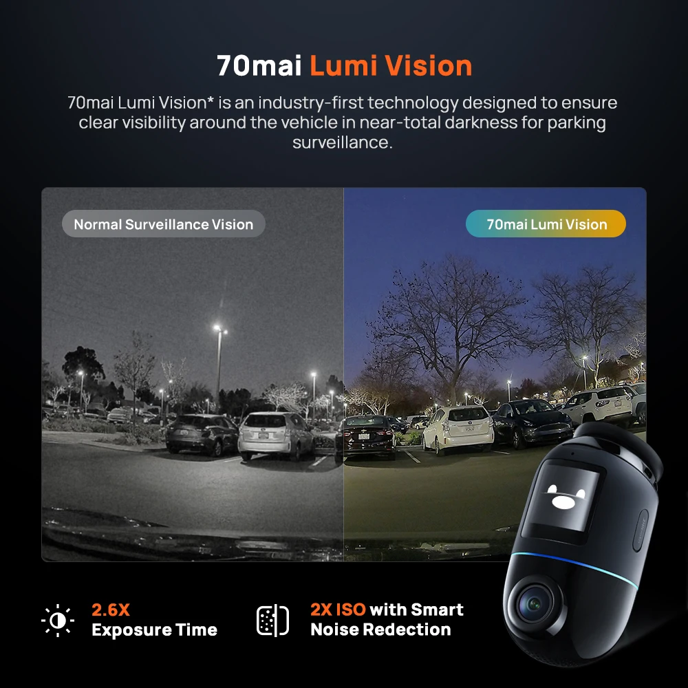 Global Version 70mai Dash Cam 4K Omni X800 360° Rotating Dual-Channel HDR Supported 4G Compatible Supercapacitor 70mai X800 Omni