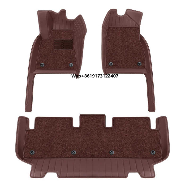 

For Model X Custom Fit Car Accessories Floor Mat Interior ECO Material for 6 Seats Double Layers Thick Rug on Top