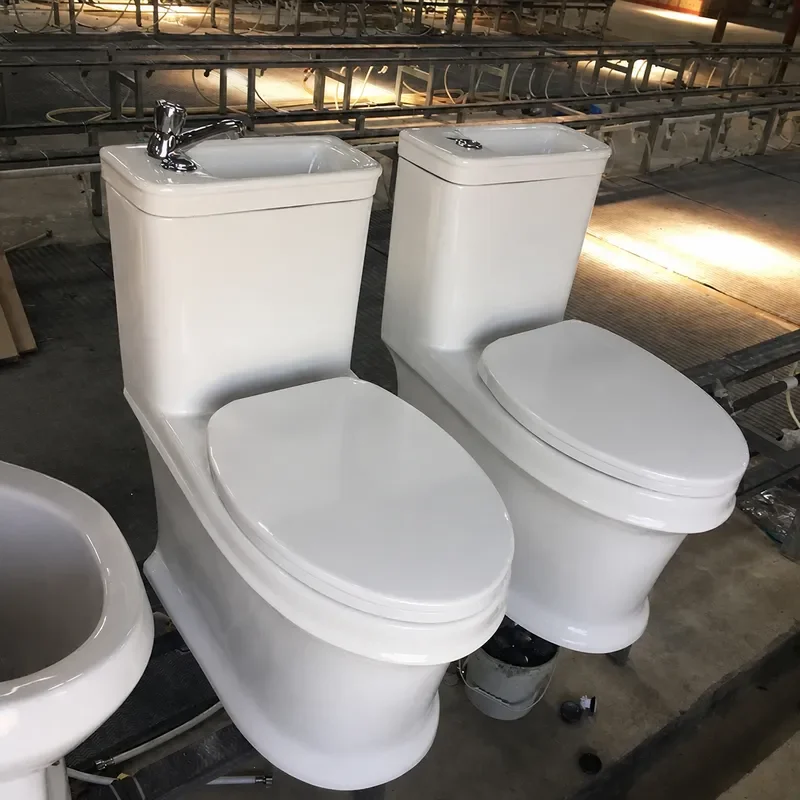 Wholesale Water Saving Wash Basin Toilet Integrated Creative Double Use Four Hole Super Swirl Chaozhou Guangdong