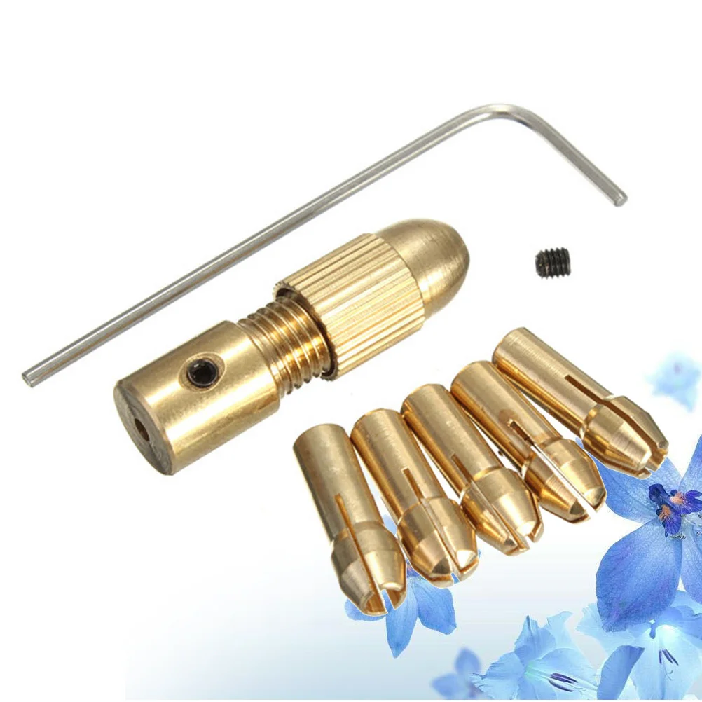 

Micro Drill Chuck Brass Collet Set 05Mm 10Mm 15Mm 25Mm 30Mm 32Mm for Rotary Tool Electric Grinder Hand Drill Woodworking