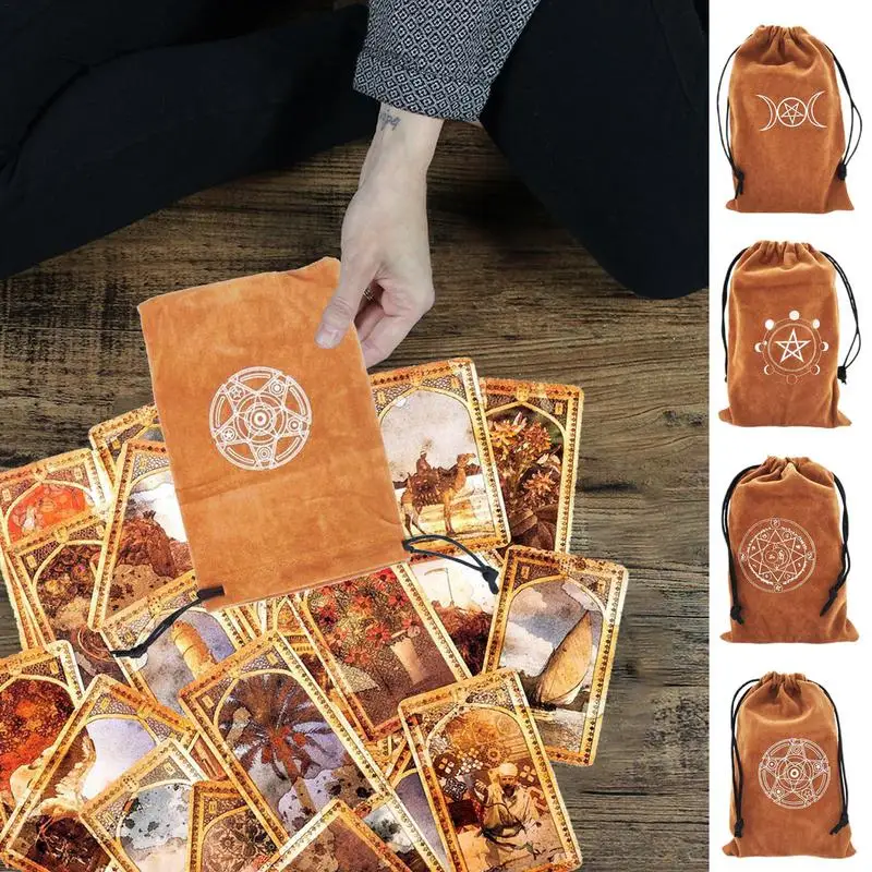 Tarot-Tasche Samt-Aufbewahrung tasche mit Kordel zug für Tarot-Enthusiasten Kleiner Samt beutel zur Aufbewahrung von Tarotkarten-Runen würfeln