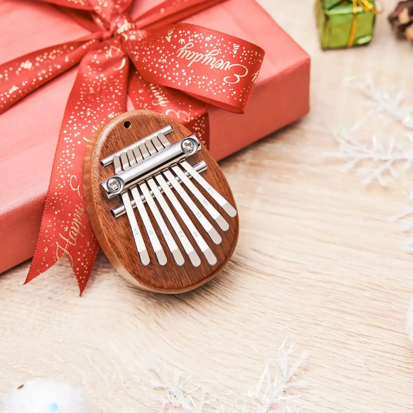 Mini Kalimba 8 Key Thumb Piano 1 Pack Water Drop Style Cute Instrument Portable Exquisite Gift Set for Kids image 2