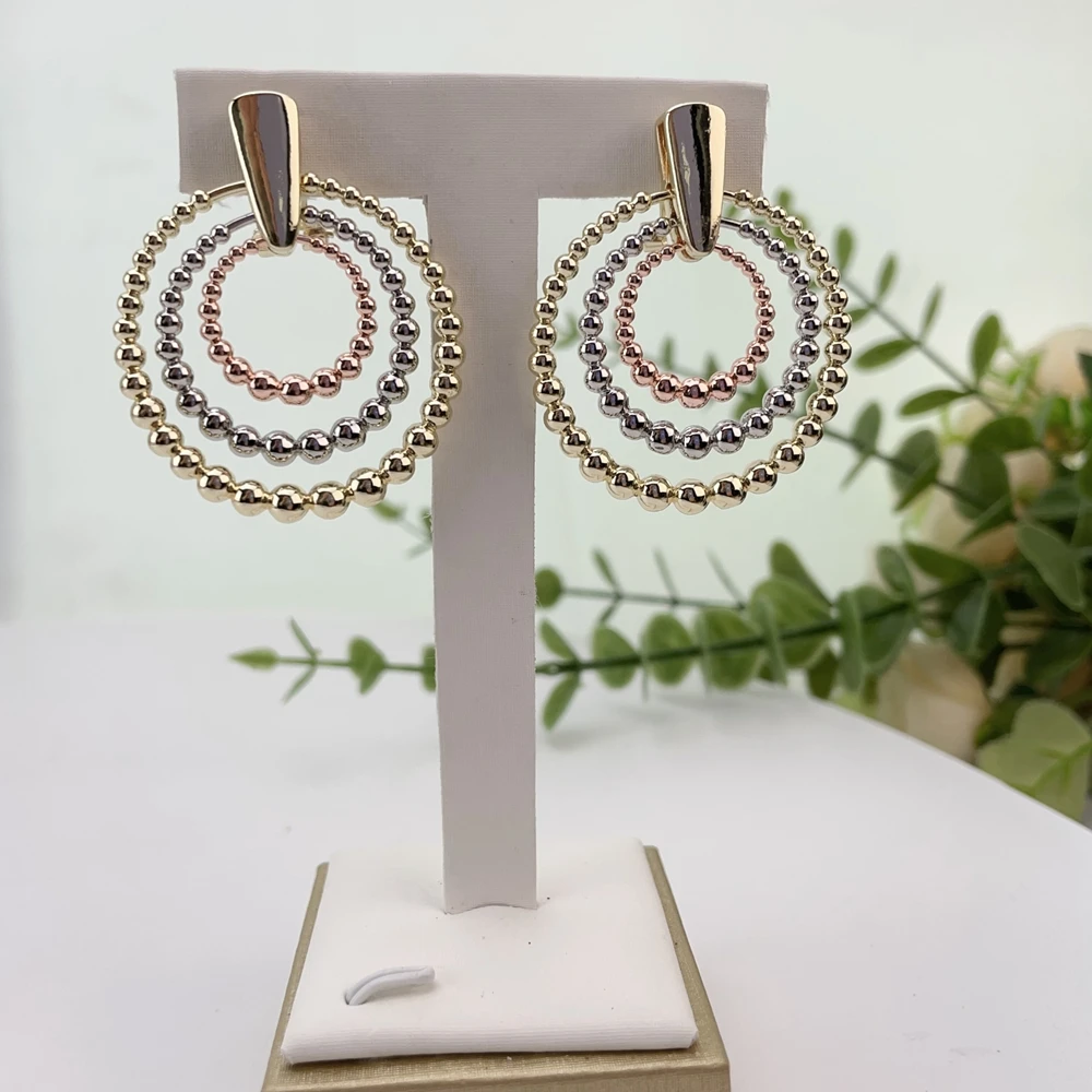 Yuminglai Fashion Luxury Dubai Jewelry Accessories Superior Quality Goldplated Long Drop Earrings for Women FHK29500