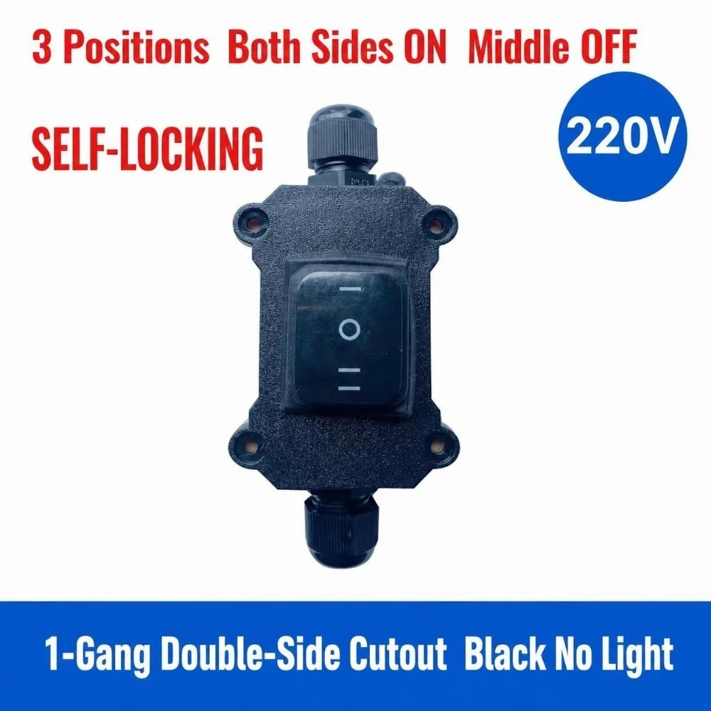 Heavy Duty 110V-220V Inline Power Cord Switch 30A Waterproof Marine Rocker Switch IP67 12V-24V Inline Switch