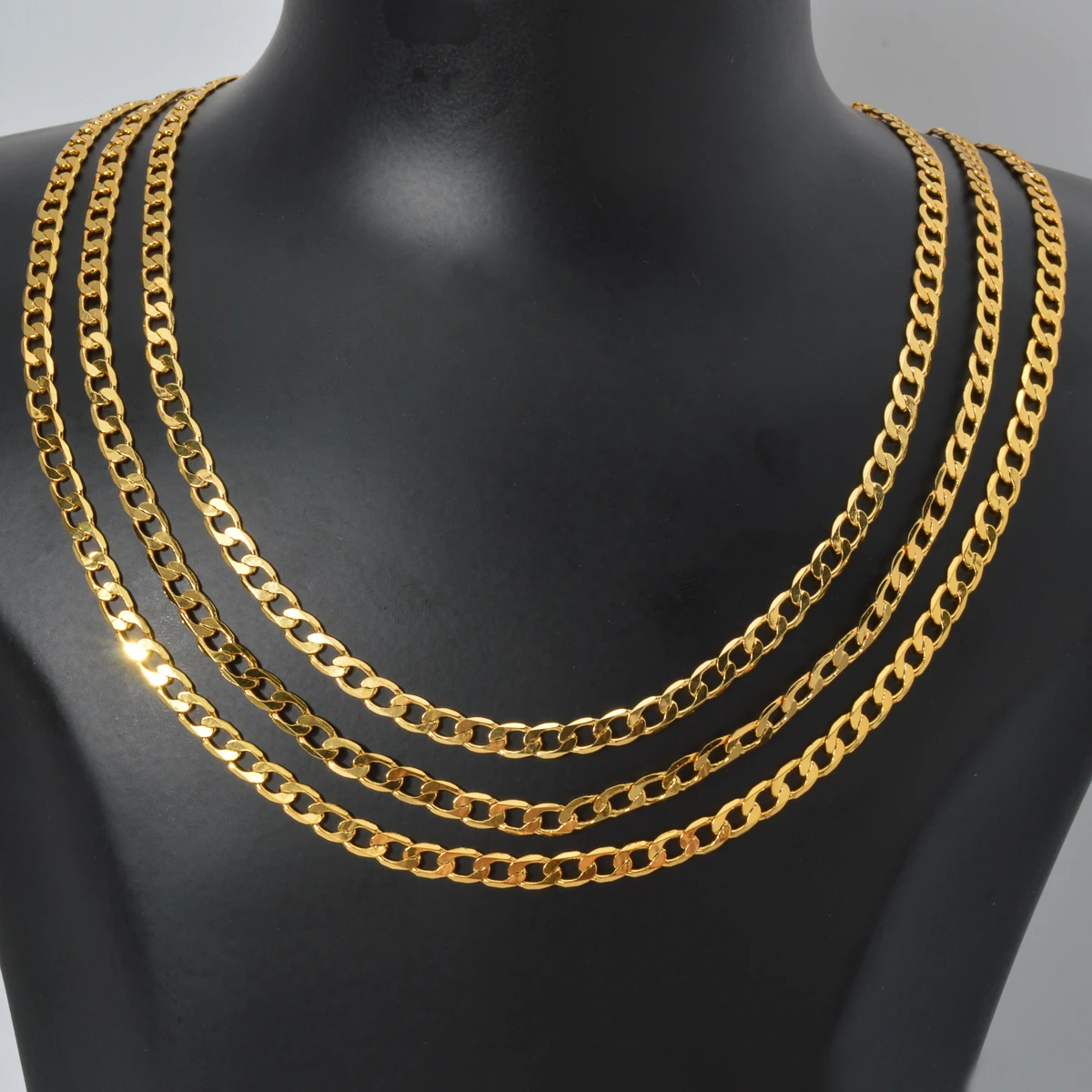 Classic Trendy Copper Figaro Chain Necklace For Men Women 18/22 Inches 4MM Link Cuban Chain Choker Necklace Hip Hop Jewelry Gift