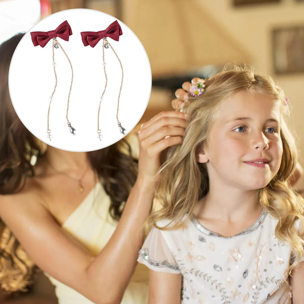 

2Pcs Bow Hairpin Silk Lightweight Cute Design Women Hair Decoration for Parties Festivals Outdoor Daily Wear Girl Hair Clip