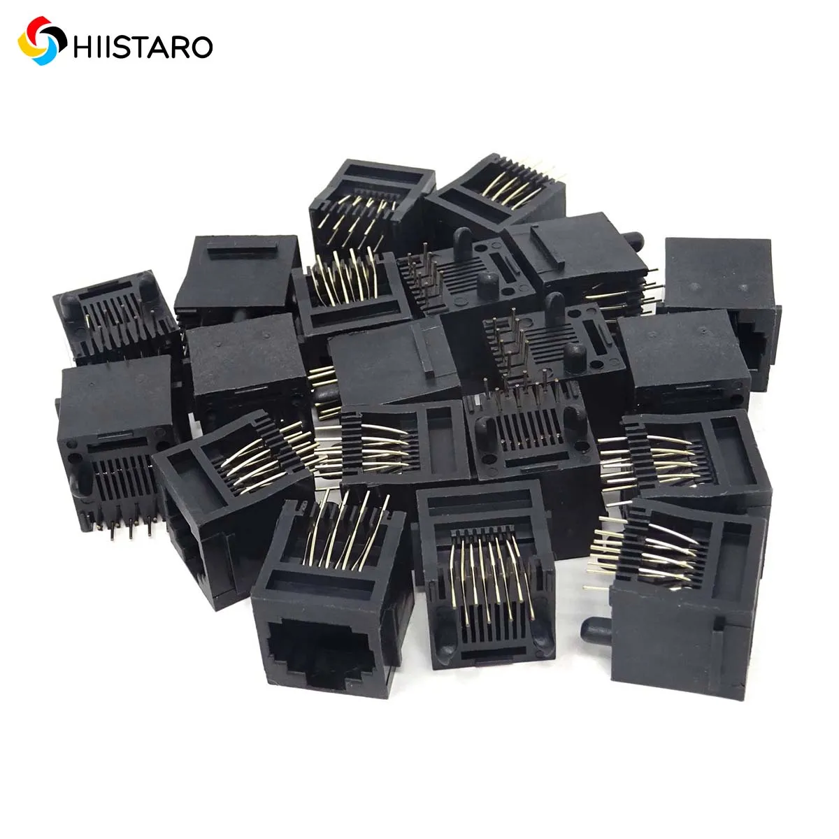 

20PCS Black RJ11 8P8C Network Modular Connectors Suitable for PCB