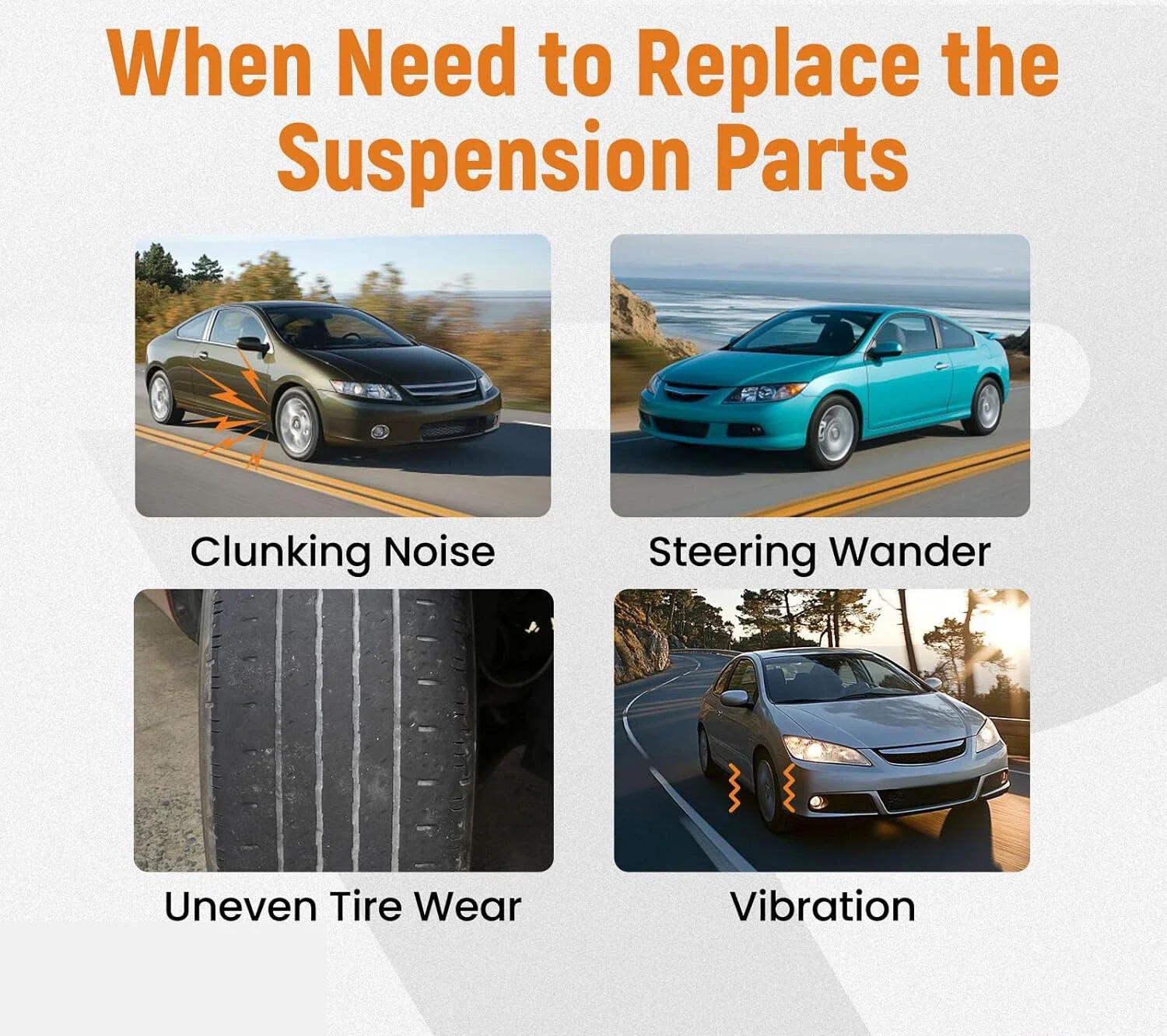 ES800374 ES800373 EV800246 14 قطعة أذرع التحكم السفلي ومفصل كروي Sway Bar Tie Rod لـ 2006-2011 Honda Civic Black