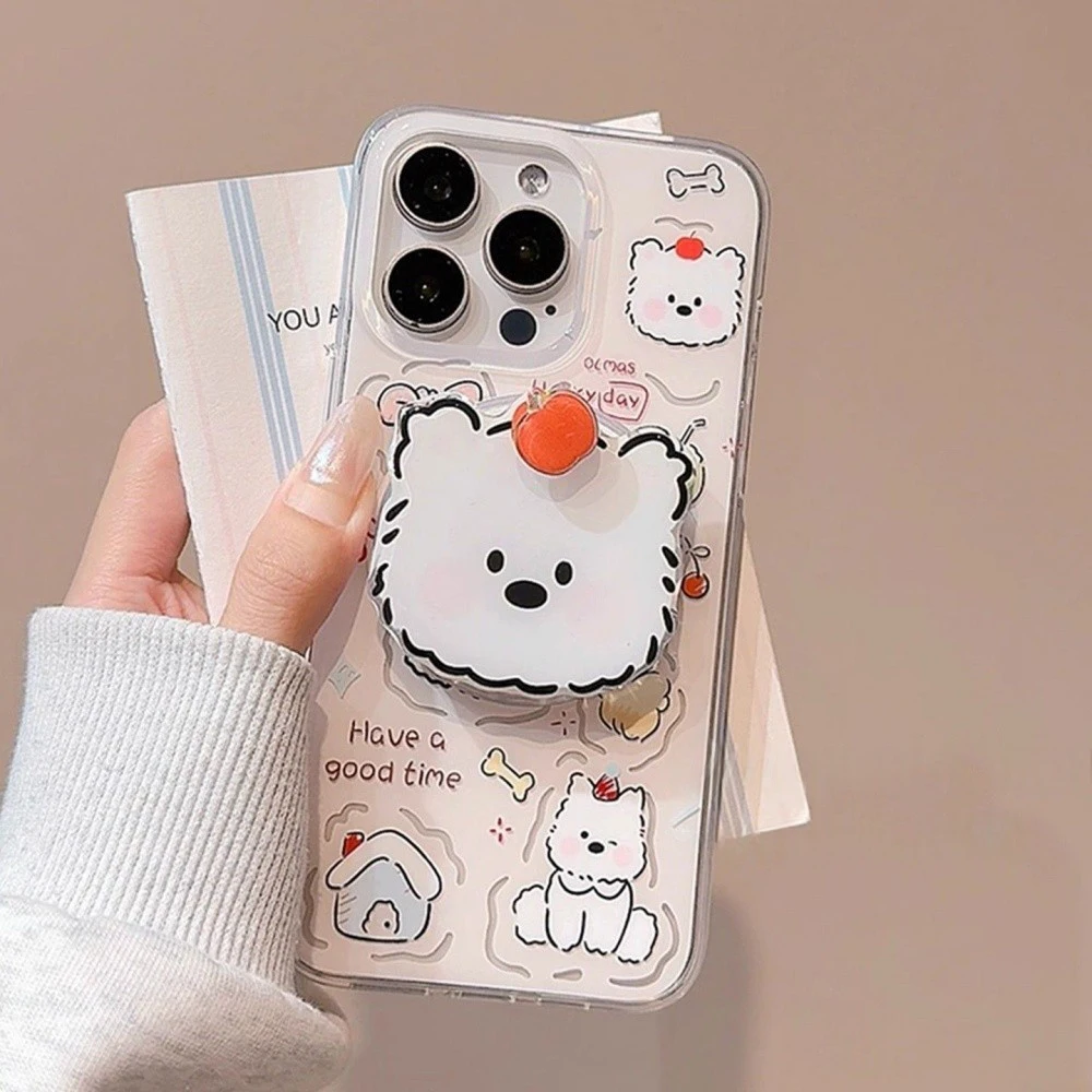 Coreano simpatico cucciolo di rotazione Apple telefono magnetico Griptok Grip Tok supporto per iPhone 15 per custodia di ricarica wireless Magsafe