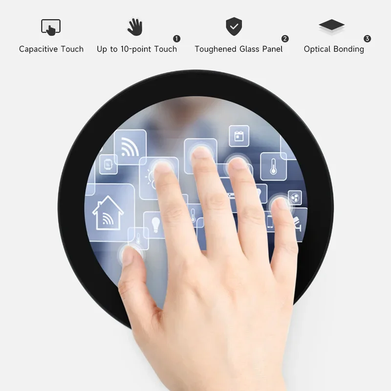 Raspberry Pi 4 inch Round DSI LCD Display Screen MIPI LCD IPS 720×720 Capacitive Touch Round Display