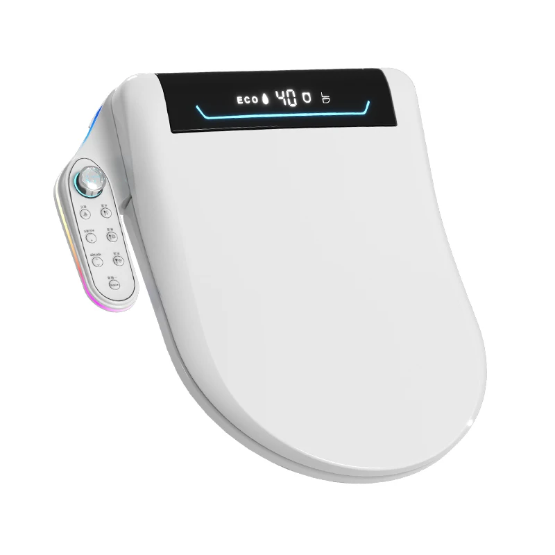 New U V Shape Smart Bidet Seat Cover for Bathrooms Heated Seat Slow Close Warm Dryer Rear Front Wash Warm Water Remote Control