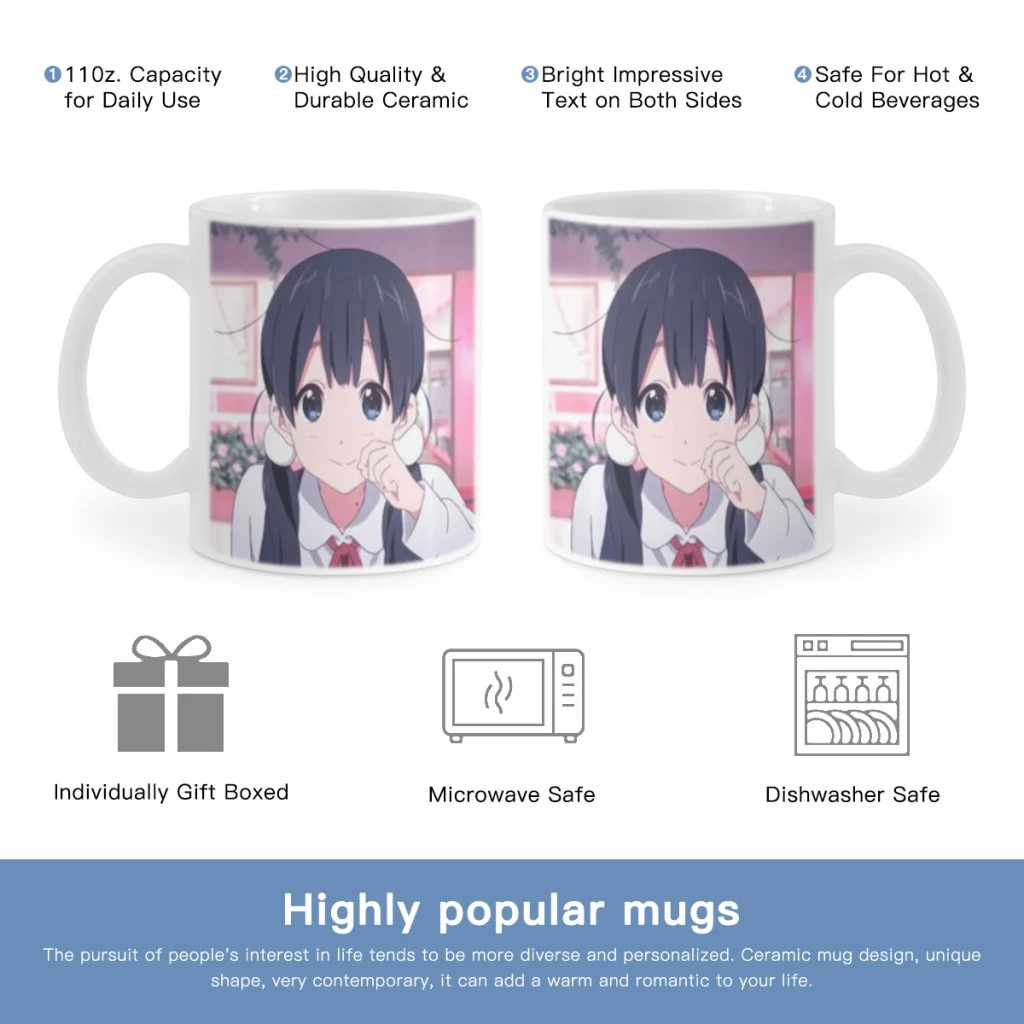 T-Tamako Market Anime Cartoon White Mug 11oz Ceramic Tea Cup Coffee Mug Friends Birthday Gift image 5