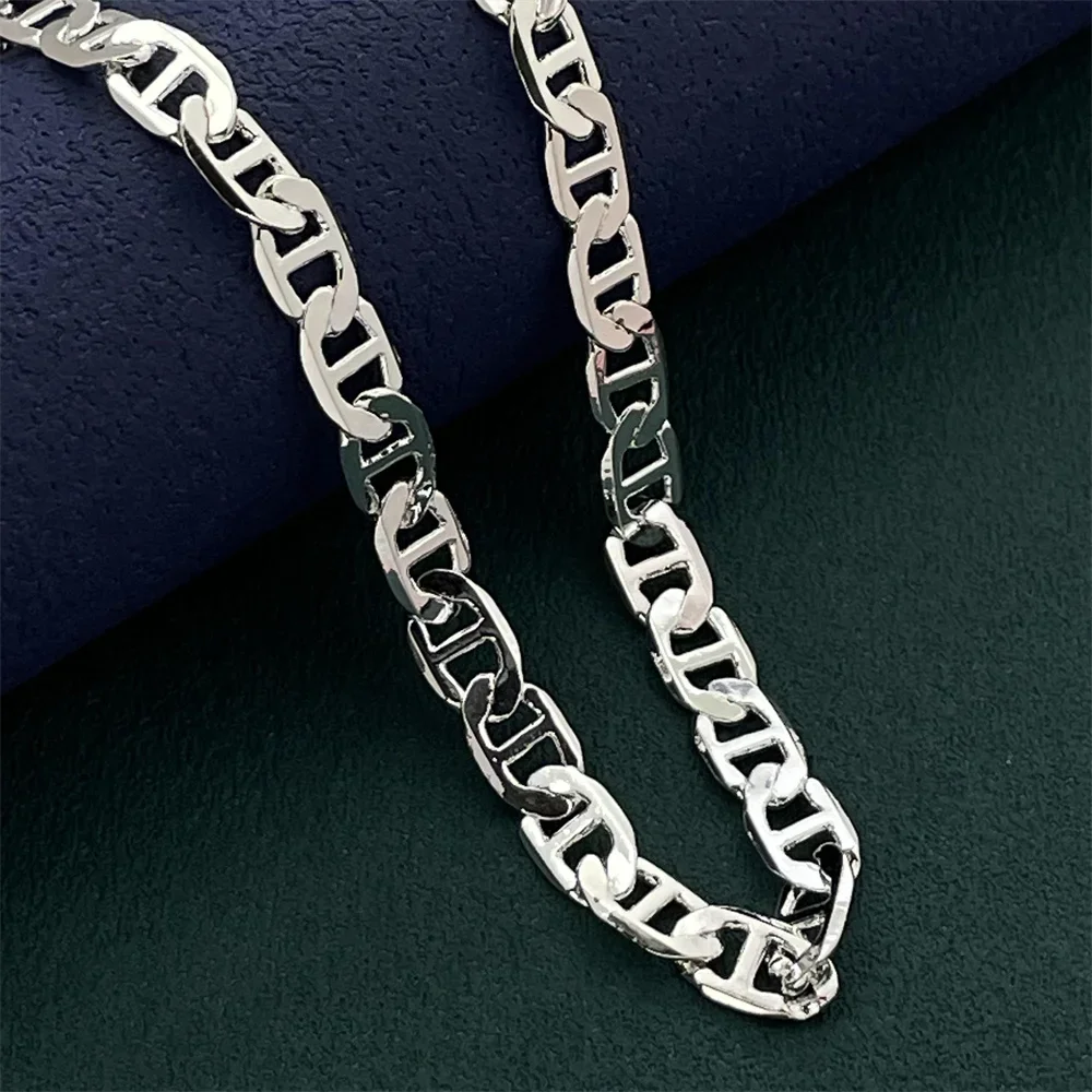 925 Sterling Silver 6MM Basic Necklace, 40CM-60CM Men And Women Couple Simple Luxury Banquet Wedding Birthday Jewelry Gift