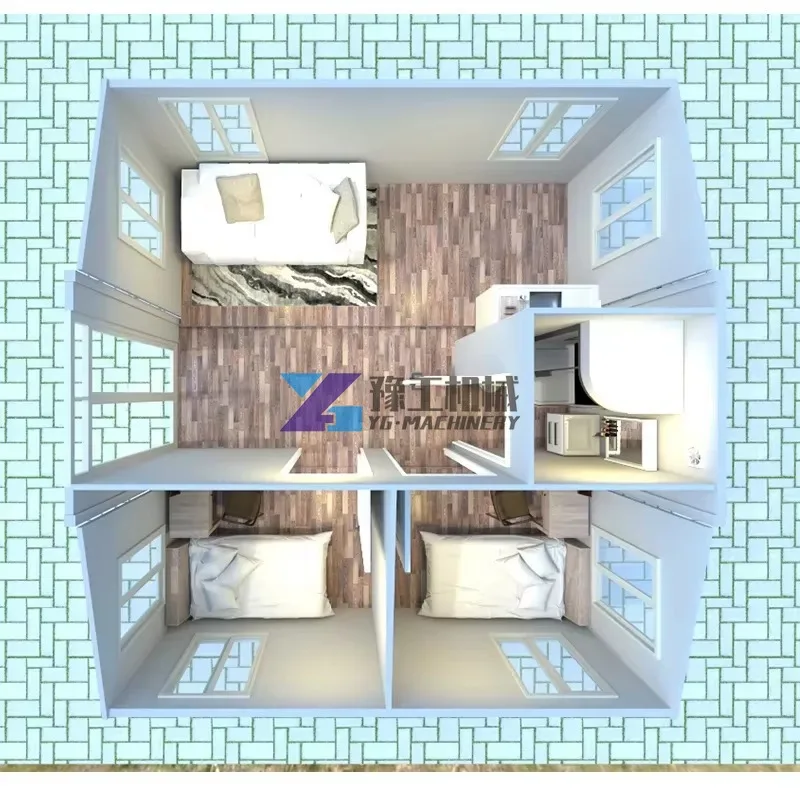 2 quartos pré-fabricados casas modulares cápsula casa edifícios de jardim
