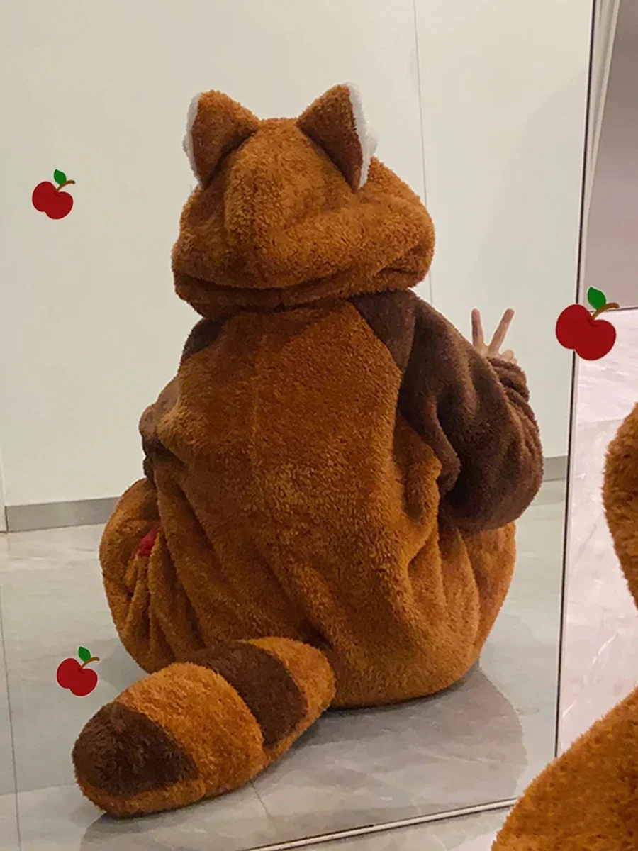 

Thiened Coral Fce Panda пары Spwear длинный комплект домашней одежды с капюшоном для мужчин и женщин зимний теплый наряд