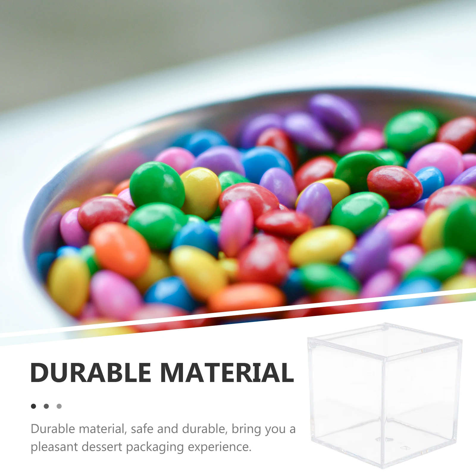 

Square Packaging Box 10x10x10cm Clear Display Container Transparent Gift Box for Candy Party Wedding Birthday