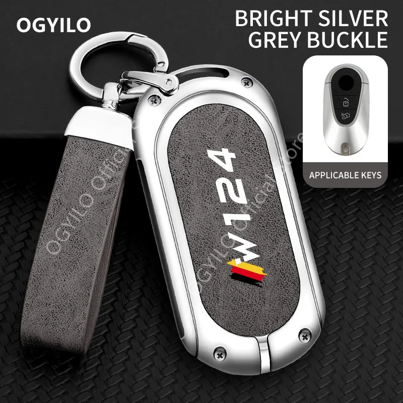 

Zinc alloy+leather Car Remote Key Case Cover For Mercedes Benz W124 C 2 buttons G500 S450 GLA GLB GLC ML GLK Car Key Shell