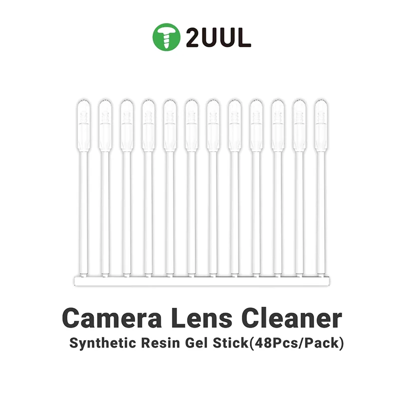 48Pcs/Box 2UUL Camera Lens Cleaner Resin Synthetic Stick Dust Proofer Rod Dust Fingerprint Removal For Phone Camera Lens Screen