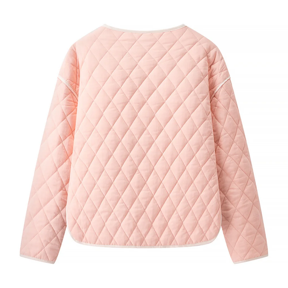 Top da donna con colletto ampio e girocollo, maniche lunghe, tasche con bottoni, design corto davanti e lungo dietro, autunno e vittoria
