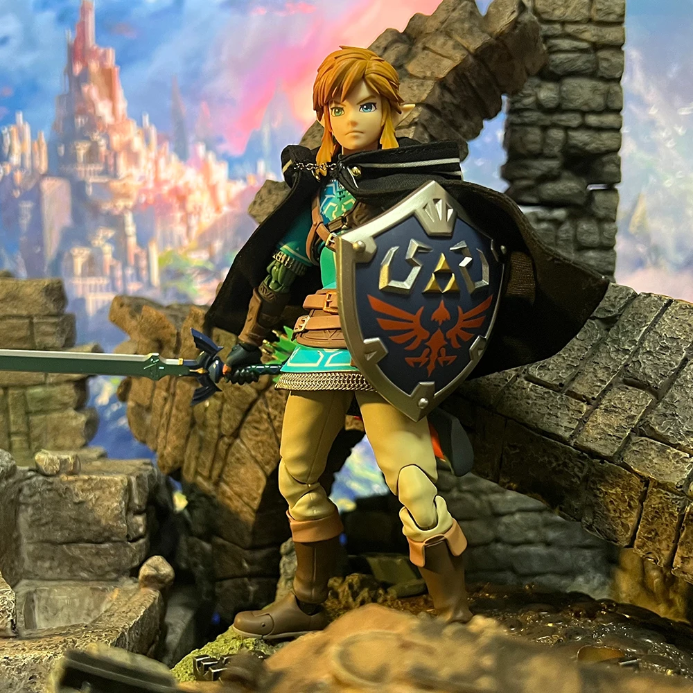 The Legend of Zelda figma Anime Handmade Link Tailored Tears of the Kingdom Cloak Built In Iron Wire Is Suitable for 1/12 Toys