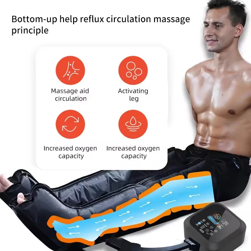 Syeosye 6 Chambers Air Compression Leg Massager For Circulation Air Compression Therapy Recovery Boots Leg Recovery Boots
